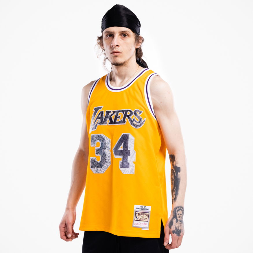 Jersey Mitchell & Ness 75th Anniversary Swingman Jersey Shaquille O'Neil Los Angeles Lakers Gul | SMJY1202-LAL96SONLTGD, 0