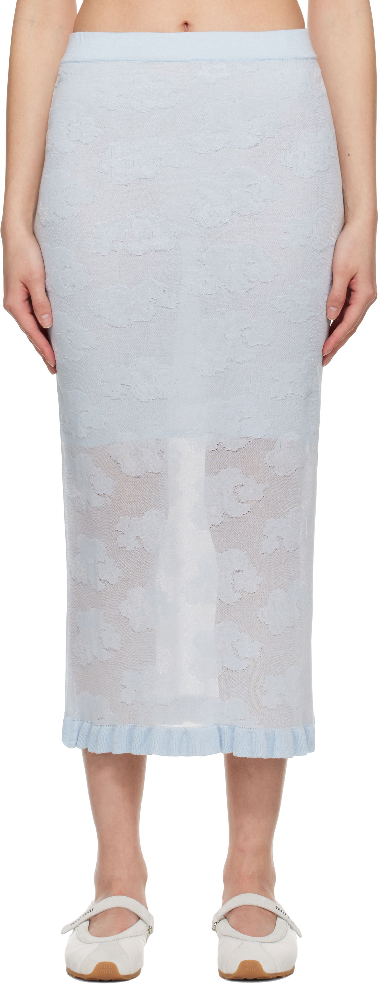 Nederdel Cecilie Bahnsen Cecilie Bahnsen Pegonia Midi Knit Skirt Blå | 1.25KNI50005 PEGONIA SKIRT, 0