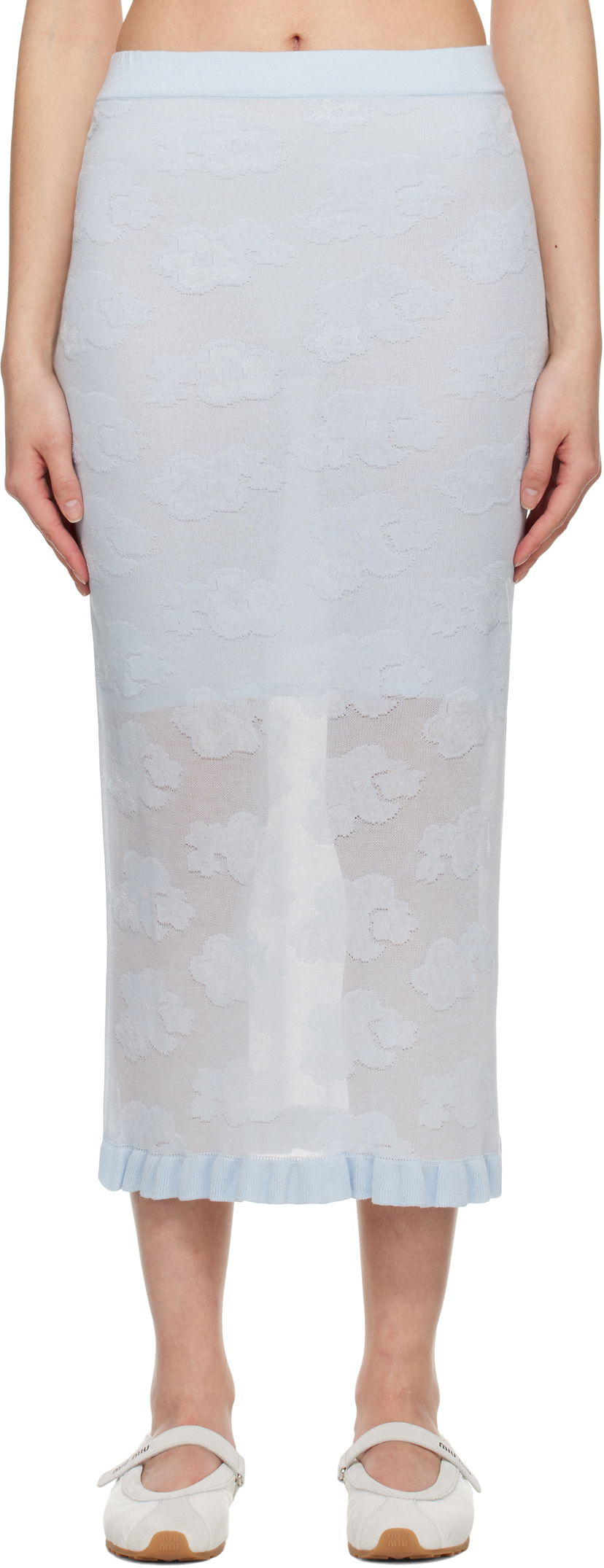 Nederdel Cecilie Bahnsen Cecilie Bahnsen Pegonia Midi Knit Skirt Blå | 1.25KNI50005 PEGONIA SKIRT
