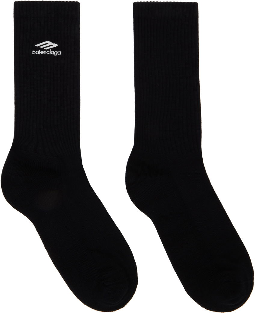 Sokker Balenciaga 3B Sports Icon Socks Sort | 767067-4D7B6-1077, 0