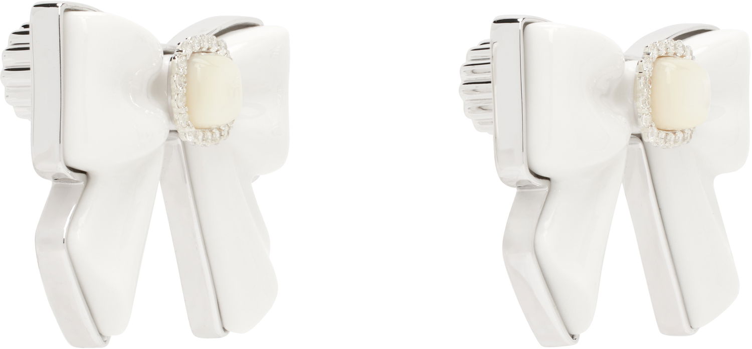 Øreringe SHUSHU/TONG SHUSHU/TONG YVMIN Edition Bowknot Nacre Earrings Hvid | 25622WHT00DN2, 1