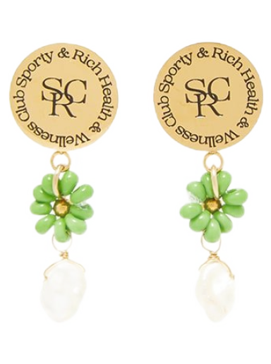 Øreringe Sporty & Rich Flower and Bead Earrings Metalisk | AC462-PE