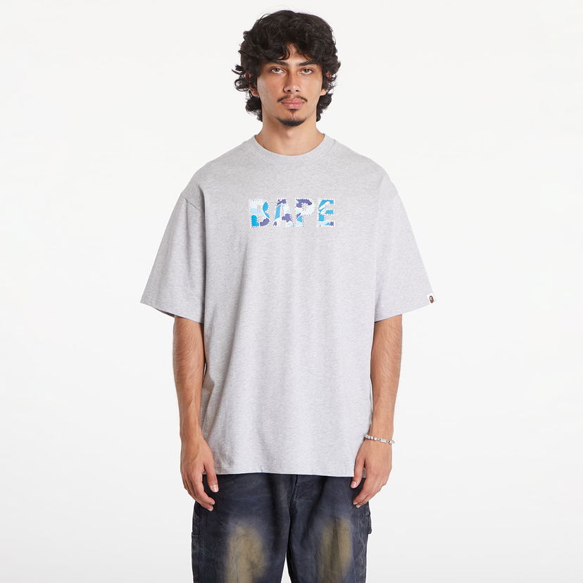T-shirt BAPE A BATHING APE Rhinestone Logo Relaxed Fit Short Sleeve Tee Gray Grå | 001CSK801307M GRA