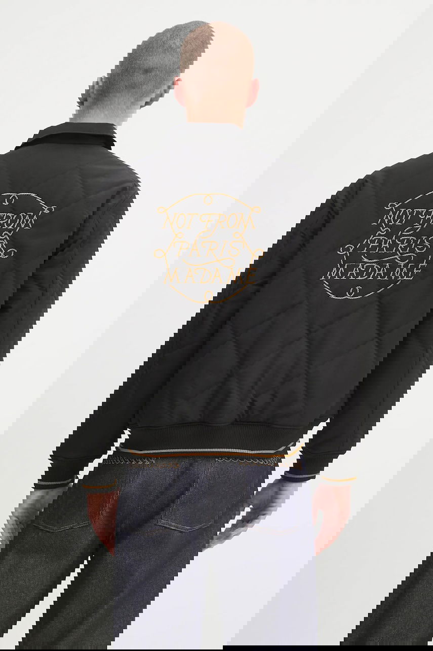 Jakke Drôle de Monsieur Drôle de Monsieur La Veste Slogan Tresses Quilted Jacket Sort | H.JT236.PL163, 0