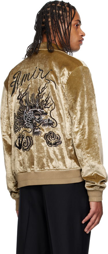 Jakke AMIRI AMIRI Dragon Velvet Jacket Beige | AMOUBB1054, 2