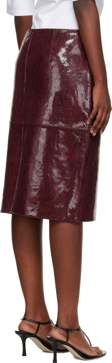 Nederdel Róhe Róhe Snake Leather Midi Skirt Bourgogne | 416-32-166, 2