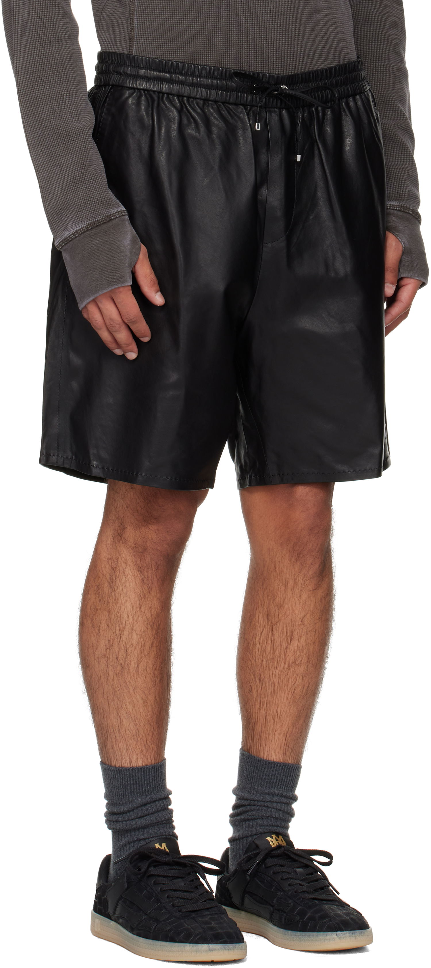 Shorts AMIRI AMIRI Lightweight Leather Shorts Sort | AMLTSH1017, 1