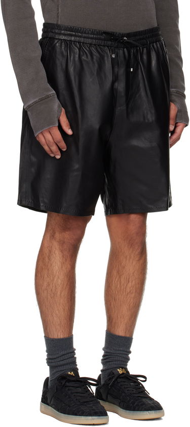 Shorts AMIRI AMIRI Lightweight Leather Shorts Sort | AMLTSH1017, 1