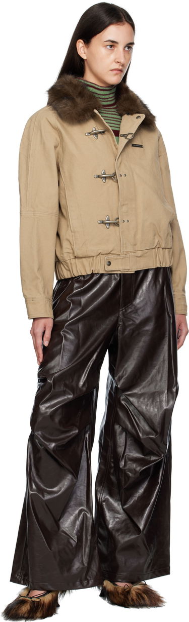 Jakke Andersson Bell Andersson Bell Washed Cotton Jacket with Faux Fur Collar Beige | awa712u, 3