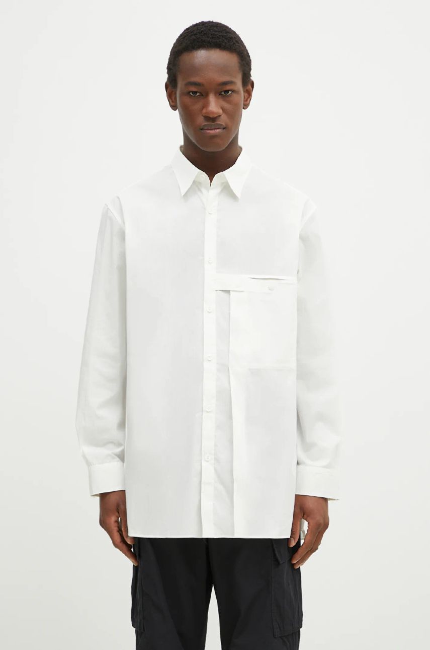 Skjorte Y-3 Y-3 Pleated Pocket Relaxed Fit Shirt Hvid | JL6665, 0
