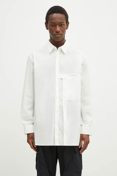Skjorte Y-3 Y-3 Pleated Pocket Relaxed Fit Shirt Hvid | JL6665, 0