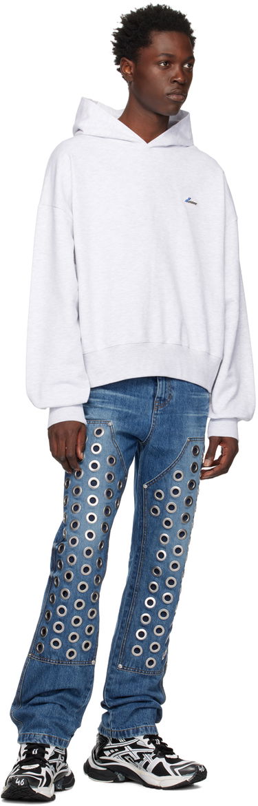 Sweatshirt We11done Embroidered Hoodie Grå | WD-TH3-22-714-U-GY, 3