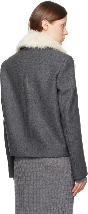 Jakke TOTEME TOTEME Shearling Collar Jacket Grå | 251-WRO0164-FB0005, 2