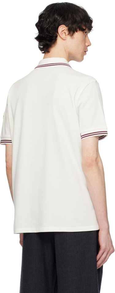 Polo skjorte Moncler Moncler Cotton Piquet Polo with Striped Trim Hvid | K10918A0000789A16, 2