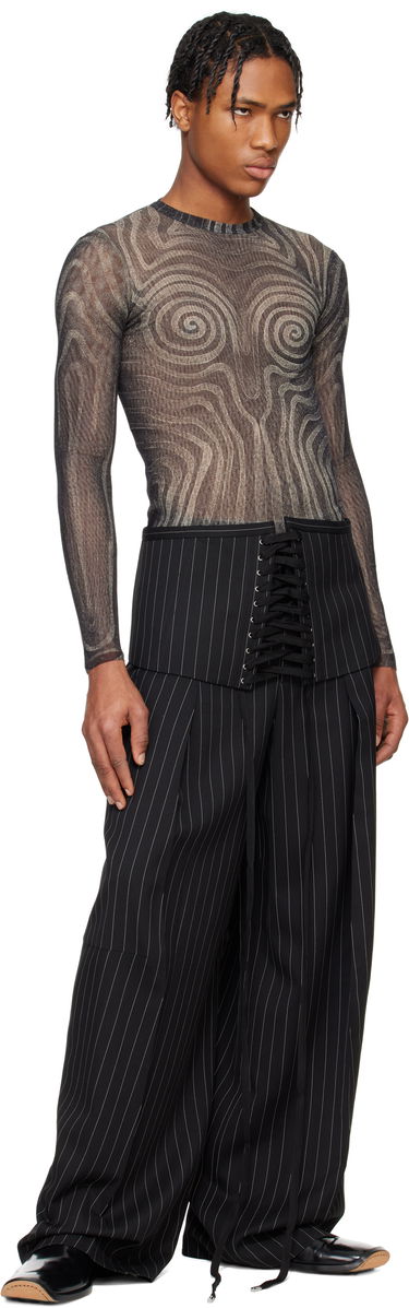 Sweater Jean Paul Gaultier Jean Paul Gaultier 'The Spirale' Sheer Long Sleeve T-Shirt Sort | 25/34-F-TO270-T587-000203, 4