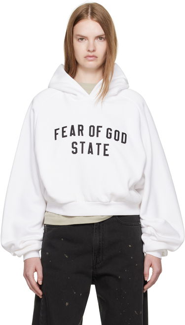 Sweatshirt Fear of God ESSENTIALS Fleece Raglan Hoodie Hvid | 192SP257824FW, 0