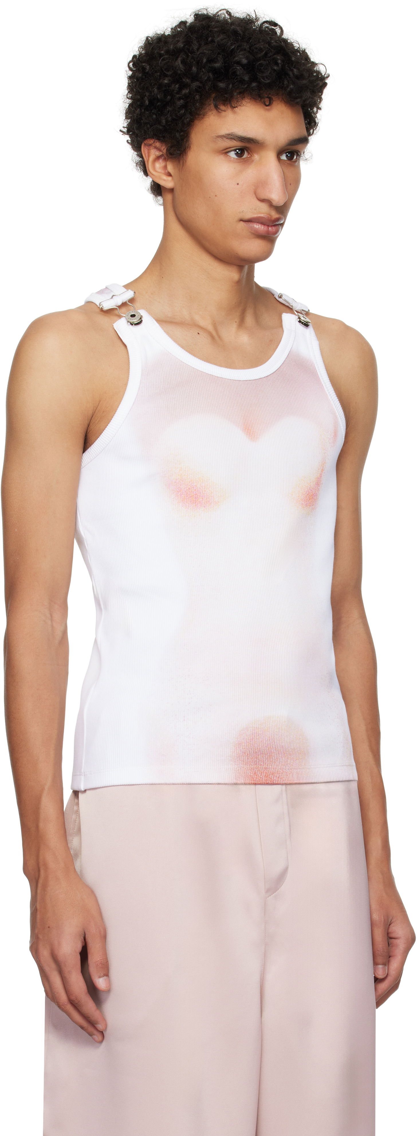 Tanktop Jean Paul Gaultier Jean Paul Gaultier 'Le Classique' Print Tank Top Hvid | 25/33-F-DB050-J580-0120, 1