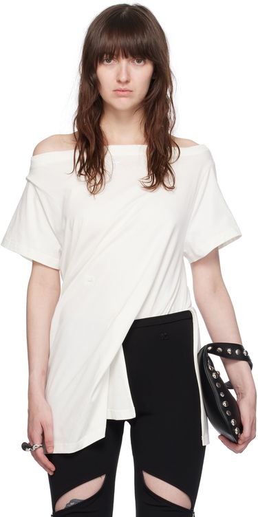 T-shirt Courrèges Off Shoulder T-Shirt Hvid | 224JBD094JS0107, 0
