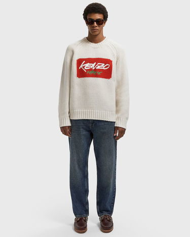 Sweater KENZO Futura Knitted Crew Neck Sweater with Embroidered Logo Beige | FF65PU7573CT.02, 2