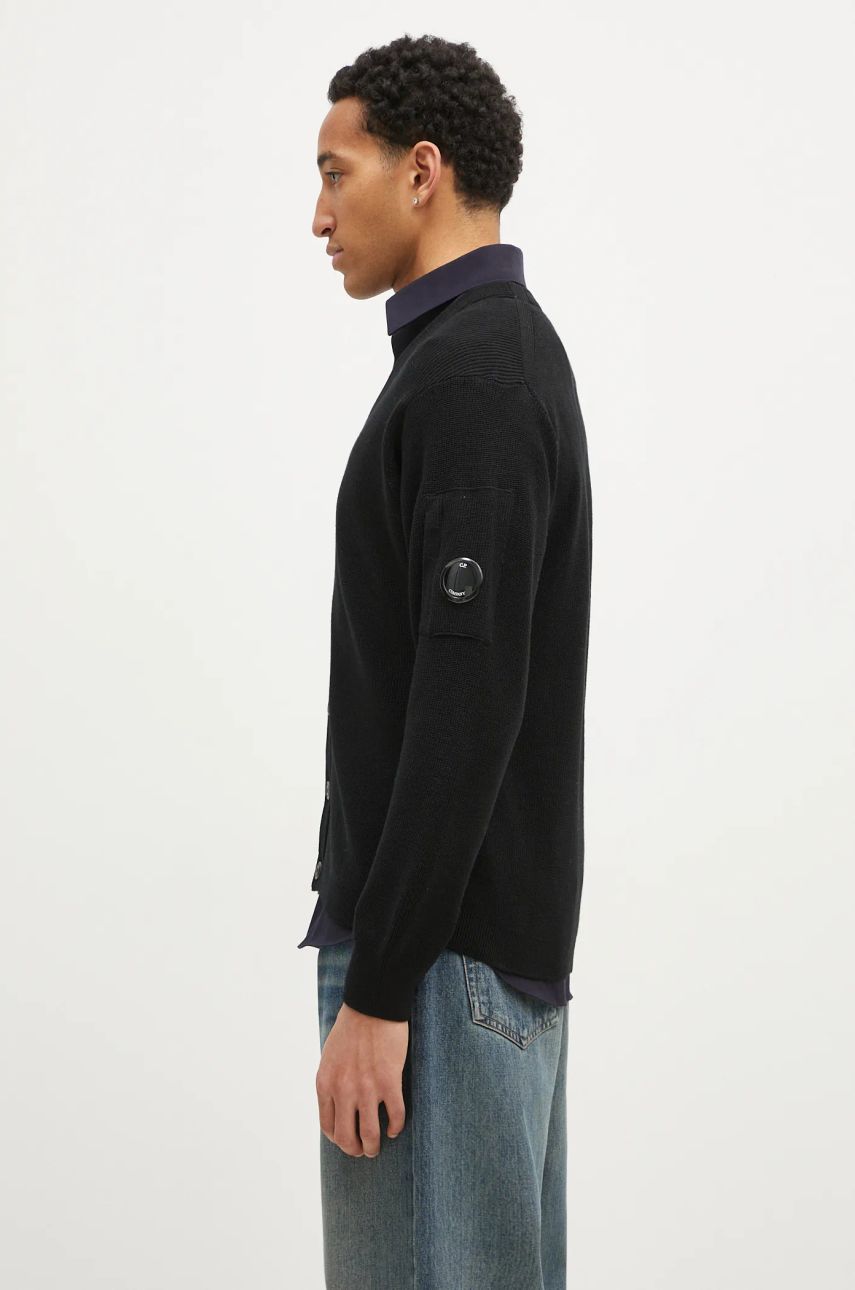 Sweater C.P. Company Re-Wool Knit Cardigan Sort | 17CMKN253A006595A, 1