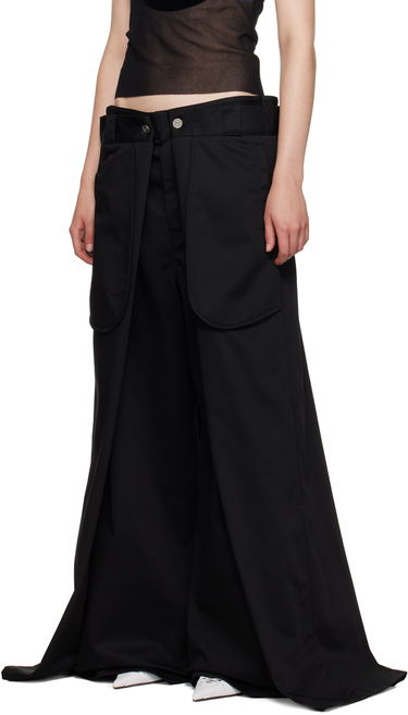 Bukser Jean Paul Gaultier Oliver Edition 'The Wrap' Wide Leg Trousers Sort | 24/27-F-PA113P-C048-00, 3