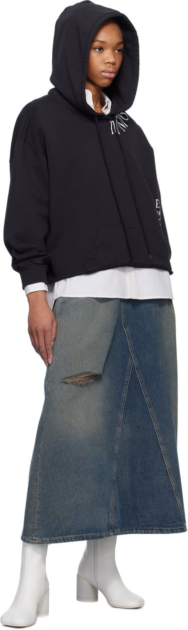 Sweatshirt Maison Margiela MM6 Maison Margiela Raw Edge Cropped Hoodie Sort | S52GU0241 M25012, 3