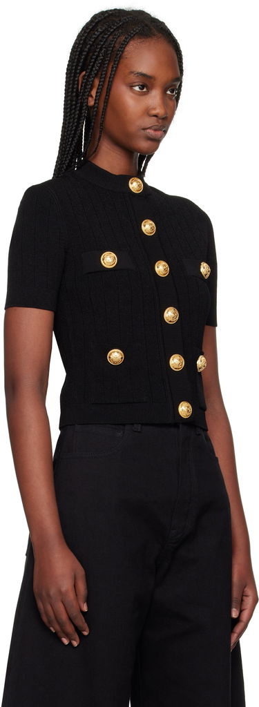 Sweater Balmain Balmain 4-Pocket Knitted Cardigan Lyserød | EF1KL023KB07, 4