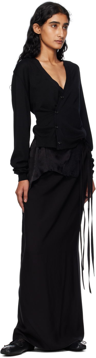 Sweater Ann Demeulemeester Ann Demeulemeester Zofia Asymmetric Spliced Cardigan Sort | 2510-W-KN18-KN056-099, 3