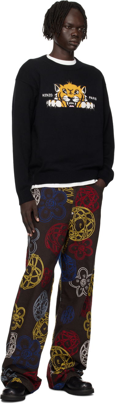 Sweater KENZO Kenzo Paris 'KENZO Happy Tiger' Embroidered Sweater Sort | FF65PU7503LI, 3