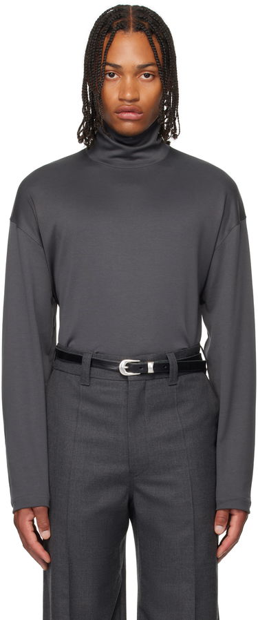 T-shirt LEMAIRE Lemaire Relaxed Mock Neck T-Shirt Grå | TO1467 LJ1043, 0