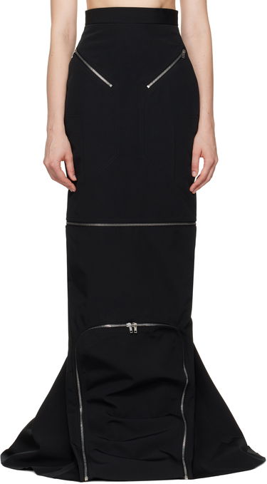 Nederdel Rick Owens Rick Owens Hollywood Headon Maxi Skirt Sort | RO01E7399 PCVS, 0