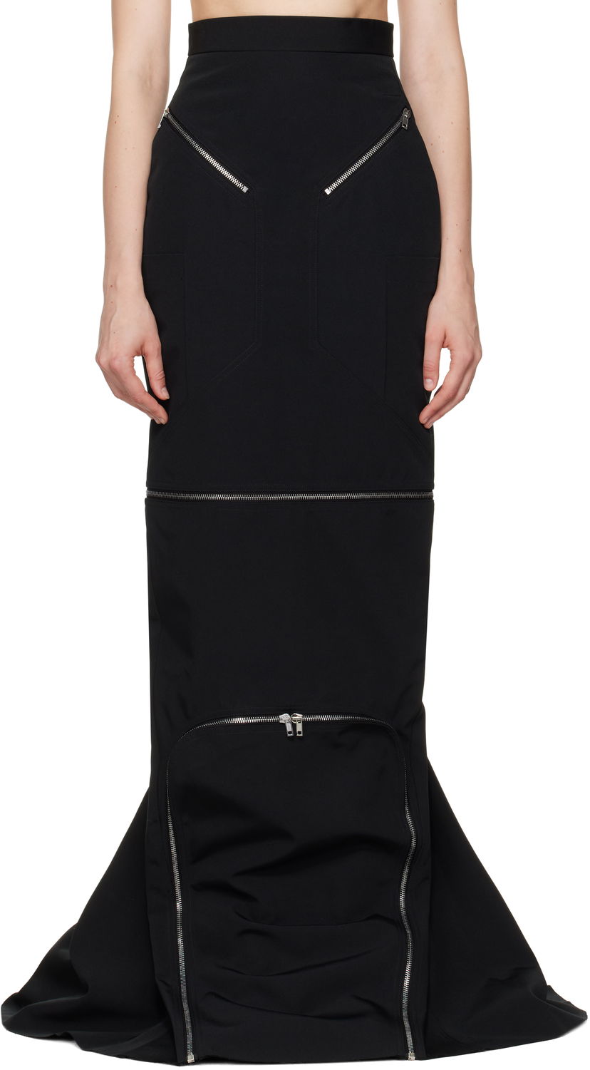 Nederdel Rick Owens Rick Owens Hollywood Headon Maxi Skirt Sort | RO01E7399 PCVS