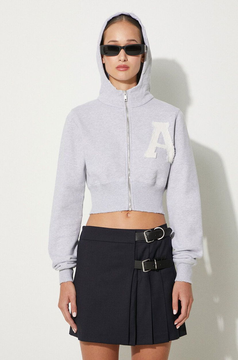 Sweatshirt Ambush Crop Hoodie With Hood Grå | BWBB002F24FLE0020505