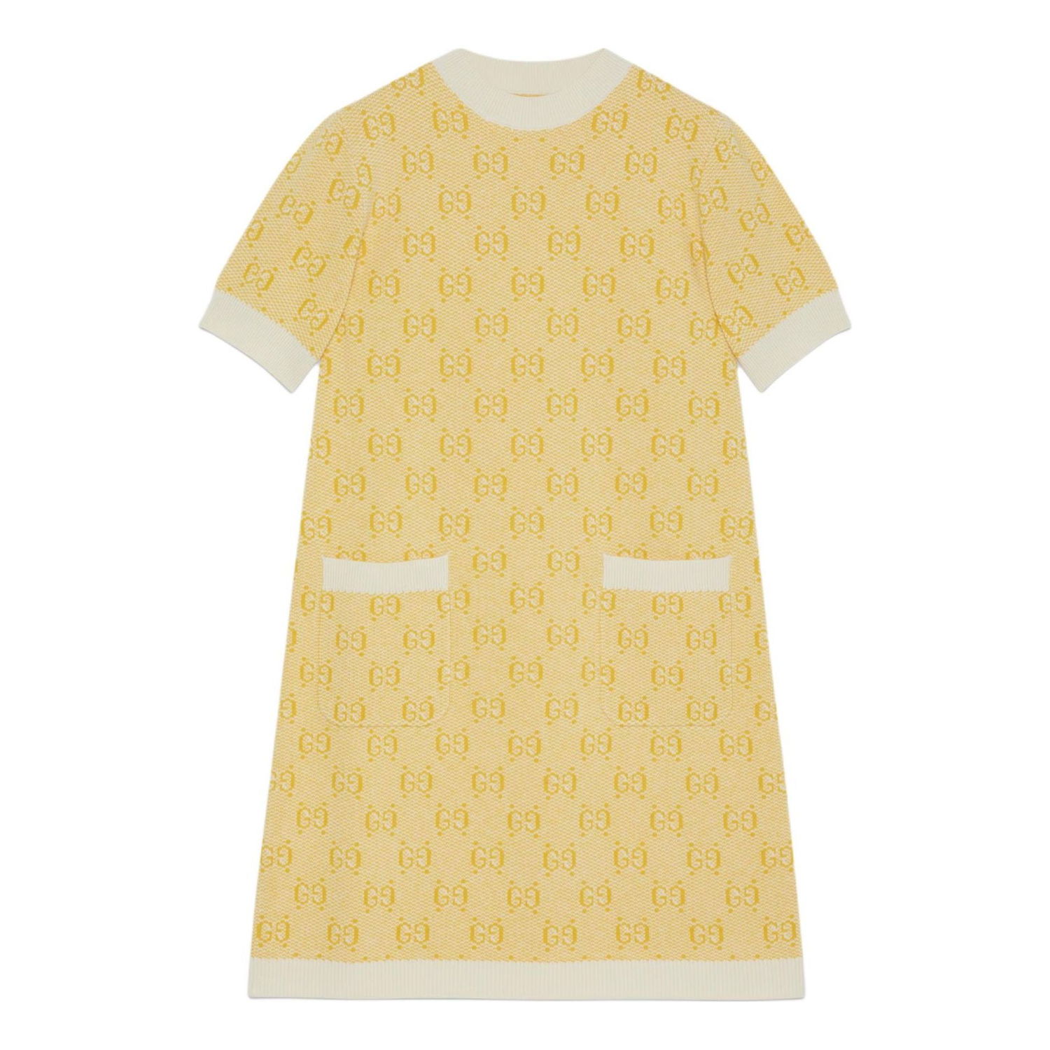 Kjole Gucci GG Wool Jacquard Dress Gul | 773633-XKDK5-7218, 0