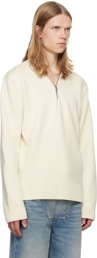 Sweater Courrèges Zipped Wool Sweater Hvid | 324MPU179FI0036, 1