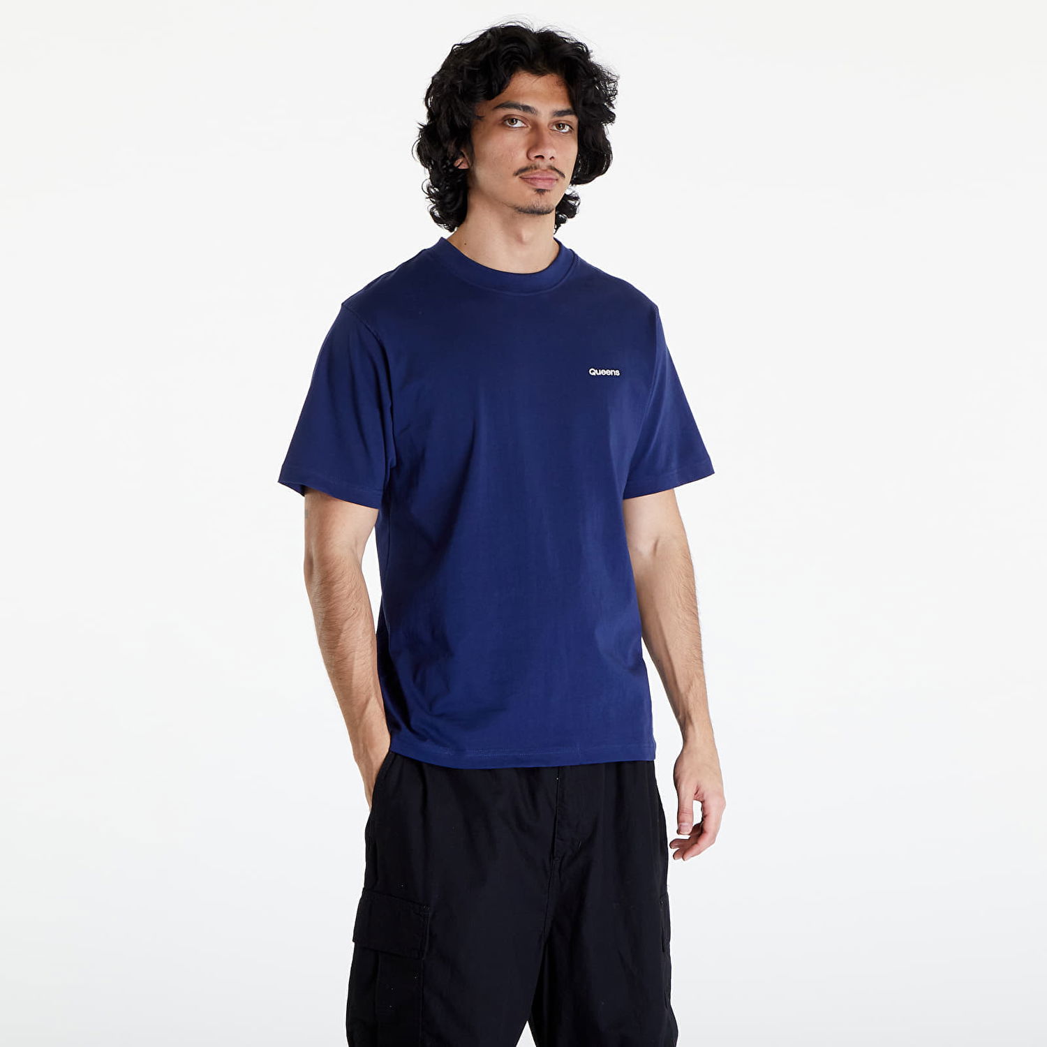 T-shirt Queens Essential T-Shirt With Contrast Print Blue Blå | QNS_024, 0