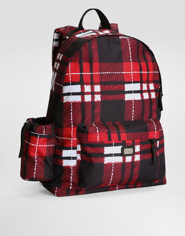 Rygsæk Dolce & Gabbana Dolce & Gabbana Nylon Plaid Print Backpack Flerfarvet | EM0139AV246HS5QB, 1