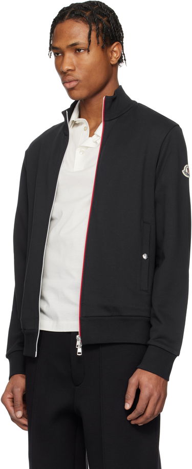 Jakke Moncler Moncler Tricolor-Trimmed Cotton Zip-Up Sweatshirt Sort | K10918G00072809KR, 3