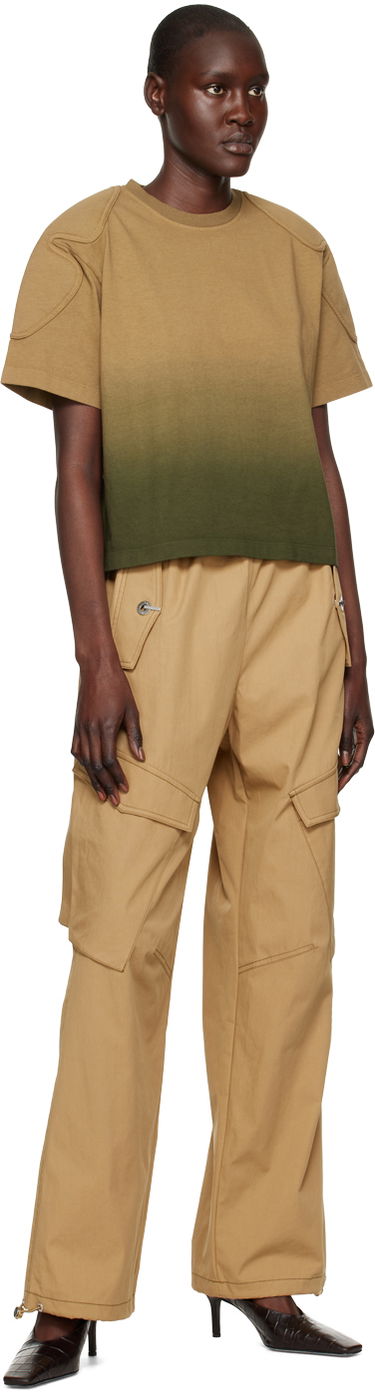 Crop top Dion Lee Sunfade Gradient Cropped T-Shirt Brun | C3090R23, 3