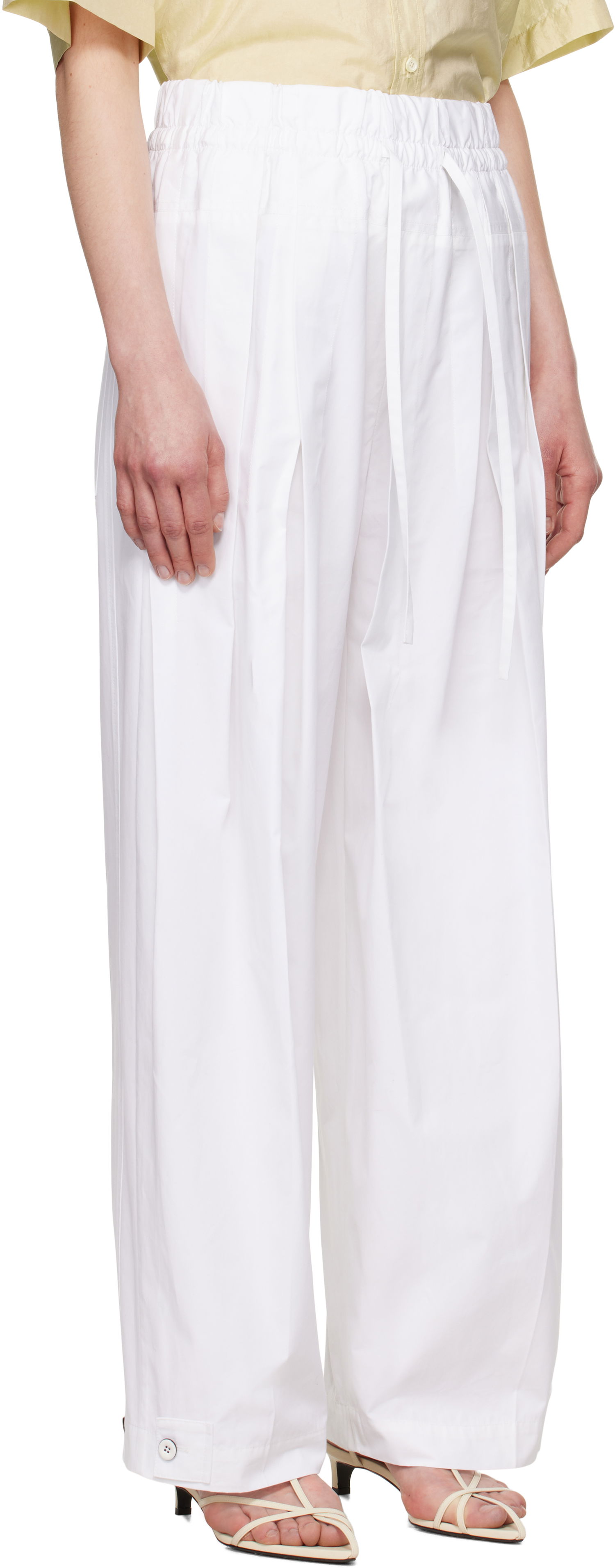 Bukser Jil Sander Jil Sander Wide-Leg Trousers Hvid | J02KA0221_J45002, 1