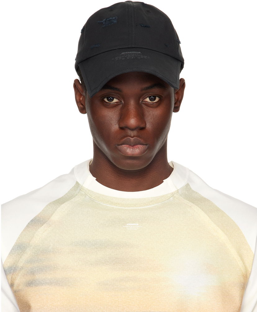 Kasket ADER ERROR Sore Distressed Baseball Cap Sort | BN01SSHW0201BK