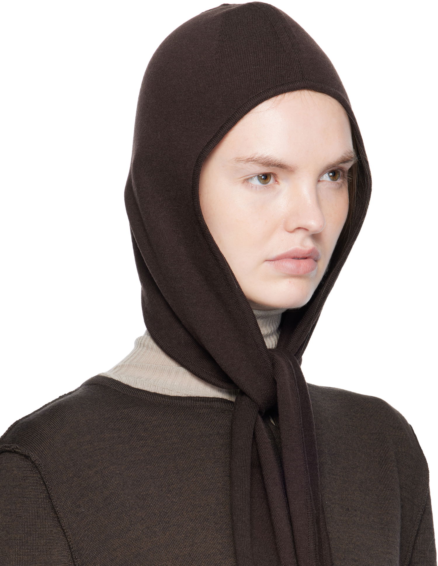Beanie LEMAIRE Lemaire Fine Wool Head Scarf Beanie Brun | AC1229 LK1045, 1