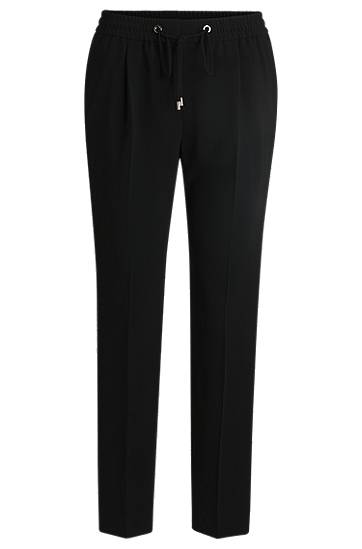 Bukser BOSS Regular-Fit Crepe Trousers Sort | 50490039, 0