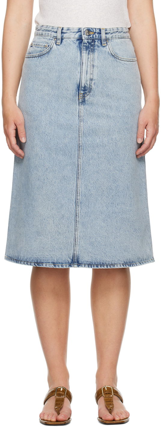 Nederdel TOTEME Five-Pocket Denim Midi Skirt Blå | 243-WRB0193-FB0045