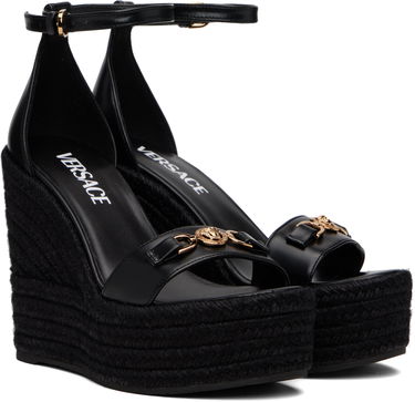 Sneakers og sko Versace Medusa '95 Leather Wedge Sandals Sort | 1014100_DVT2P, 3