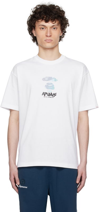 T-shirt AAPE by A Bathing Ape AAPE by A Bathing Ape AAPEUNVS Moonface Logo T-Shirt Hvid | AAPTEM1646XXNWHX, 0
