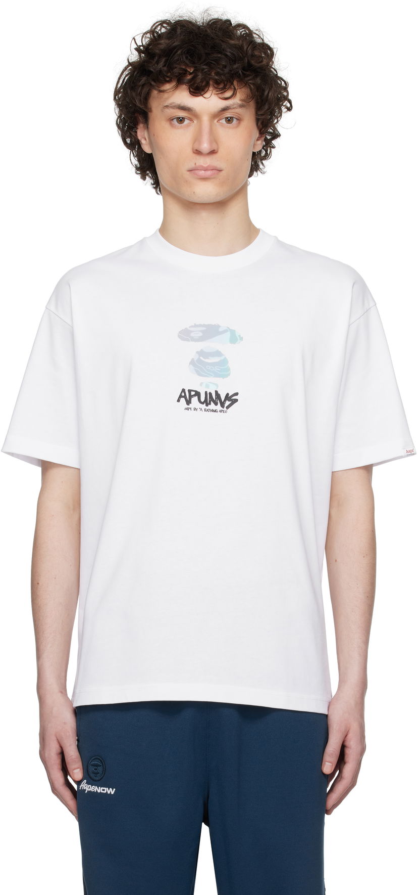T-shirt AAPE by A Bathing Ape AAPE by A Bathing Ape AAPEUNVS Moonface Logo T-Shirt Hvid | AAPTEM1646XXNWHX