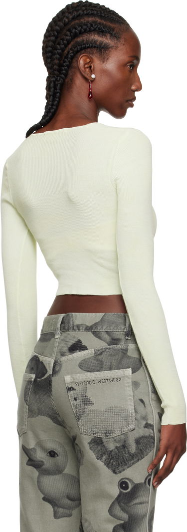 Sweater Vivienne Westwood Vivienne Westwood Bea Cropped V-Neck Sweater Grøn | 1803004W-Y003K-, 2