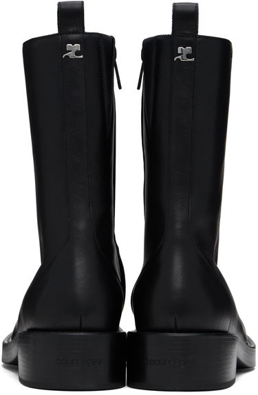 Sneakers og sko Courrèges Leather Rider Boots Sort | VESSAB012CR0068, 1