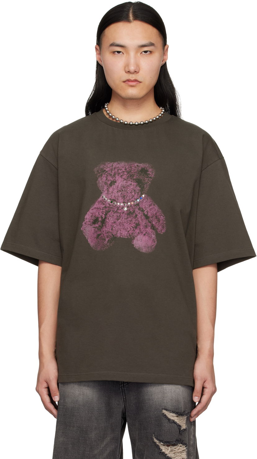 T-shirt We11done We11done Pearl Bear Graphic T-Shirt Brun | WD-TT0-25-757-U-CH